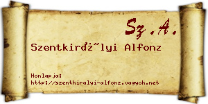 Szentkirályi Alfonz névjegykártya